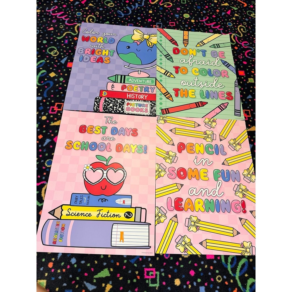Large school girl style school days posters